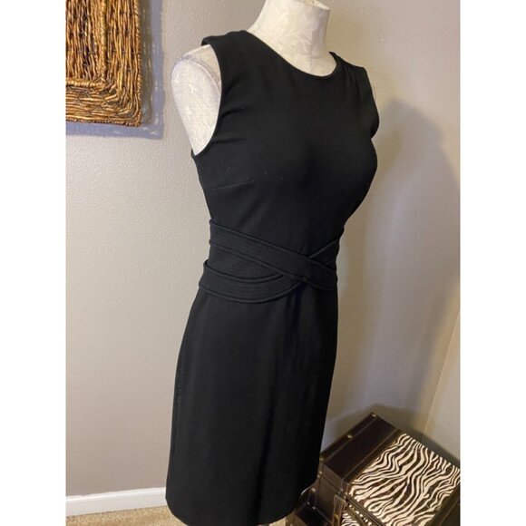 Diane Von Furstenburg Dress Black 6 Career Church Stretch Sheath - Picture 2 of 5